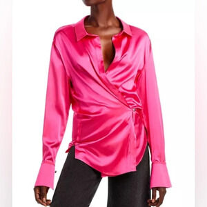 SER.O.YA - Raines shirt in Fuchsia Pink - Silk- NWT SIZE XS